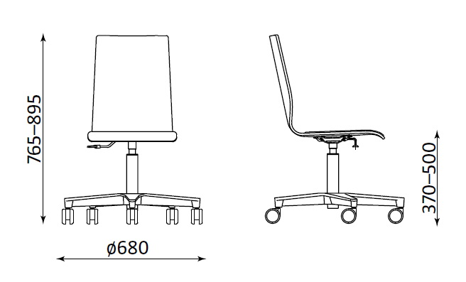 Wymiary krzesła Cafe VII GST